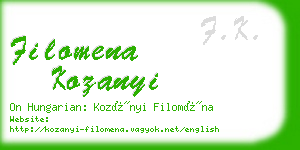 filomena kozanyi business card